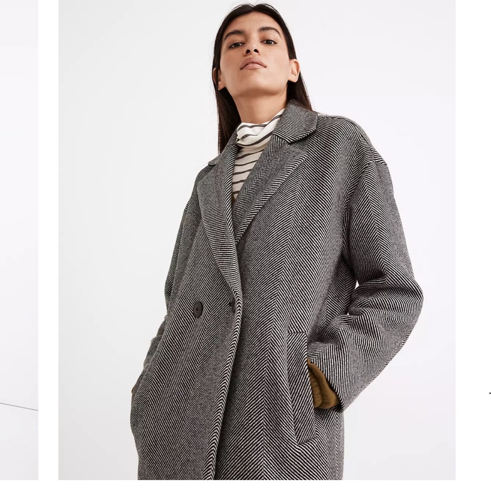 Madewell Averdon Coat in Herringbone Insuluxe Fabric - Large